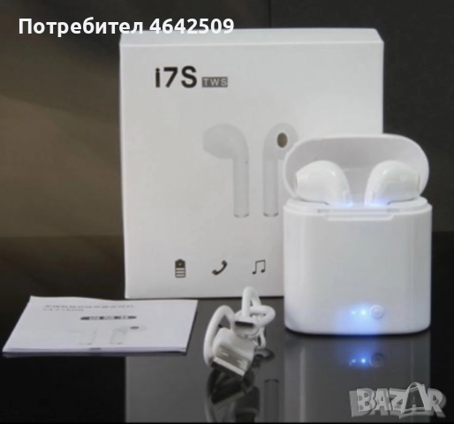 Безжични Stereo Wireless Слушалки I7S TWS Airpods Внос от Англия