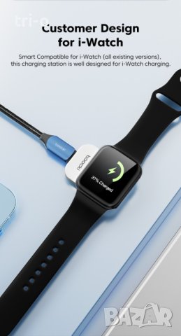 Toocki Преносимо магнитно безжично зарядно устройство за Apple Watch 7 SE 6 5 4, снимка 6 - Смарт часовници - 42288911