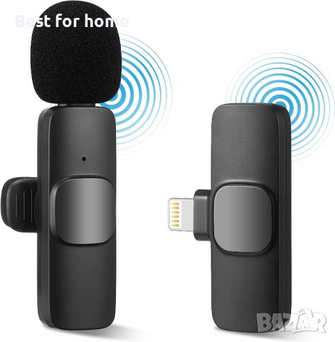Безжичен петличен микрофон за iPhone iPad и Type C, снимка 2 - Микрофони - 41762426