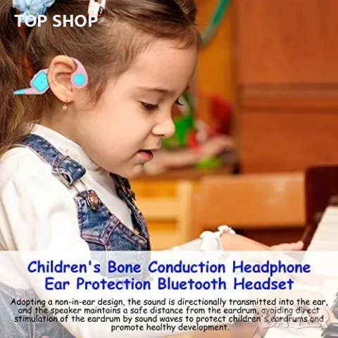 Нови безжични детски Bluthooth 5.2 слушалки с микрофон/Защита за ухото/Водоустойчиви, снимка 5 - Bluetooth слушалки - 49451024