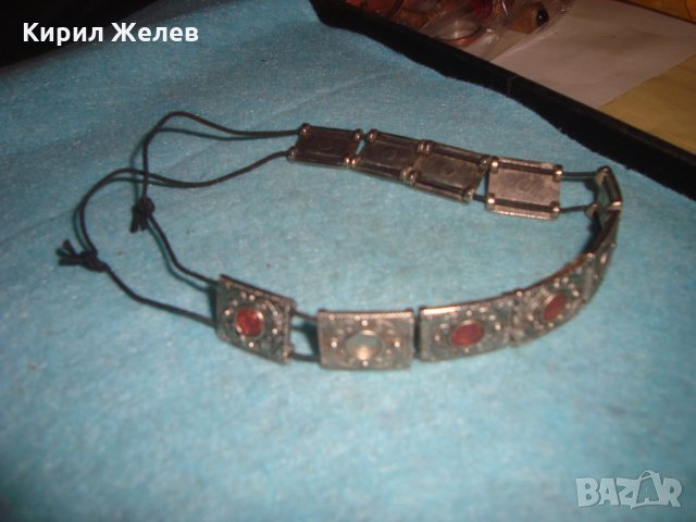 СРЕБРИСТО КОЛИЕ КРАСИВО ОРНАМЕНТИРАНО с ВГРАДЕН ЩАТАЛИН ЕТНОГРАФСКИ РЕТРО СТИЛ 26831, снимка 4 - Колиета, медальони, синджири - 34839943