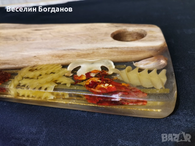 Палто подходящо за рязане и сервиране изработена от епоксидна смола и дърво , снимка 6 - Форми - 52682344