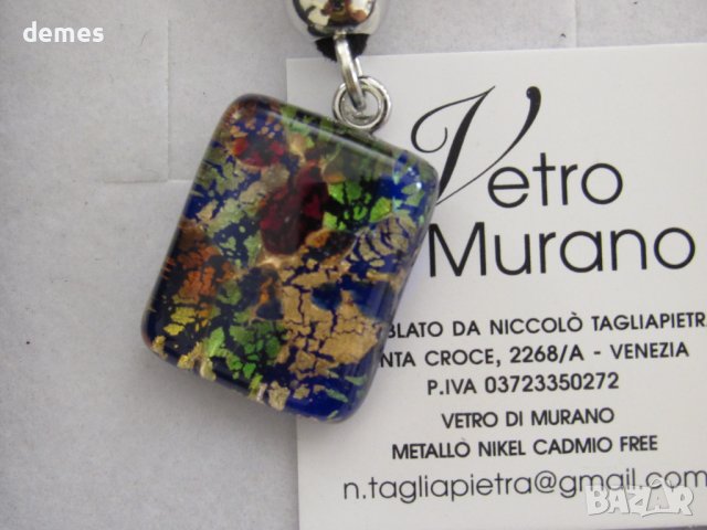 Ръчно изработено колие от стъкло Мурано, Венеция, снимка 1 - Колиета, медальони, синджири - 39689447