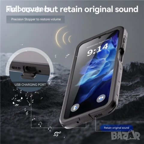 Samsung Galaxy A16 5G / 4G REDPEPPER Водоустойчив / Удароустойчив Калъф + Скрийн Протектор – Черен, , снимка 3 - Калъфи, кейсове - 50728509