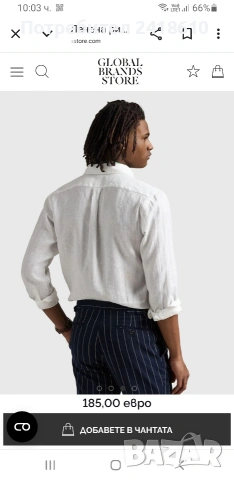 POLO Ralph Lauren Len/ Лен Custom Fit Mens Size M  НОВО! ОРИГИНАЛ! Мъжка Ленена Риза., снимка 2 - Ризи - 53450539