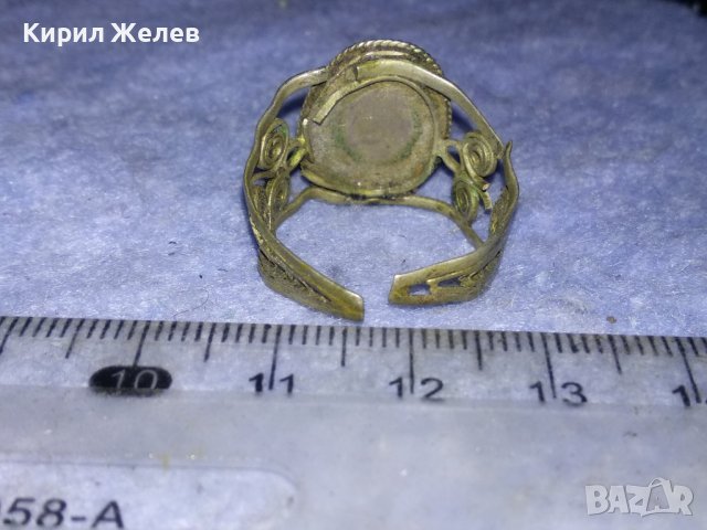 СТАРИНЕН ФИЛИГРАНЕН МЕЛХИОРЕН СКЪПОЦЕНЕН РЕТРО ПРЪСТЕН с ОГРОМЕН ЮВЕЛИРНО ШЛИФОВАН ЛУНЕН КАМЪК 26117, снимка 14 - Антикварни и старинни предмети - 40574642