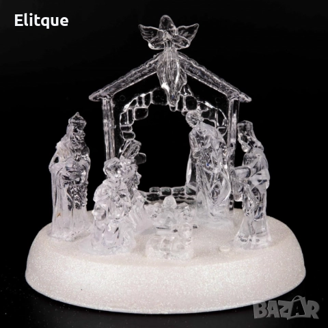 Коледна LED осветена акрилна скулптура на Рождество Христово, снимка 4 - Други стоки за дома - 52820201