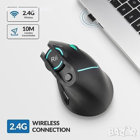 Нова Ергономична безжична мишка с USB приемник за компютър лаптоп работа игри, снимка 7 - Клавиатури и мишки - 42468810