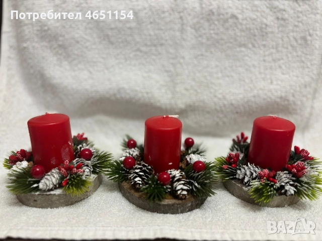 коледни свещници , снимка 3 - Декорация за дома - 52577681