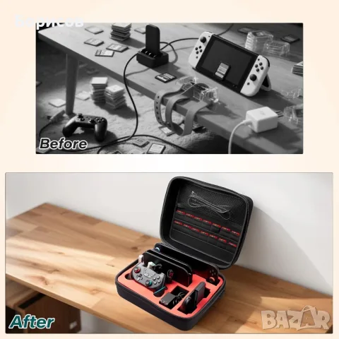 Чанта за съхранение Твърд калъф за пренасяне Nintendo Switch , снимка 3 - Аксесоари - 55897078