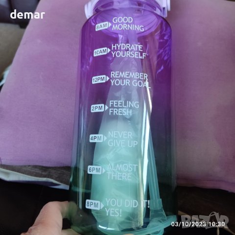 DEARRAY 2 литрова тританова спортна бутилка за вода със сламка, снимка 9 - Други стоки за дома - 42642945