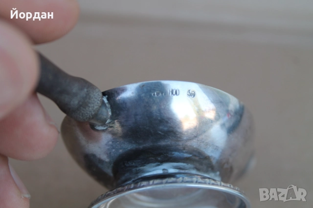 Сребърна сосиера , снимка 10 - Антикварни и старинни предмети - 52653998