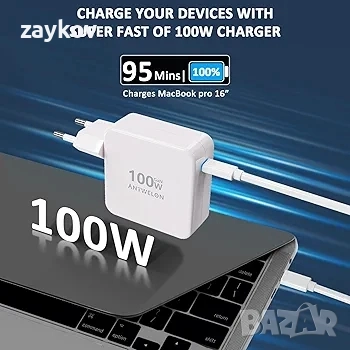 Захранващо устройство ANTWELON 100W USB C GAN за MacBook Pro 16 15 14 инча, снимка 3 - Друга електроника - 51928360