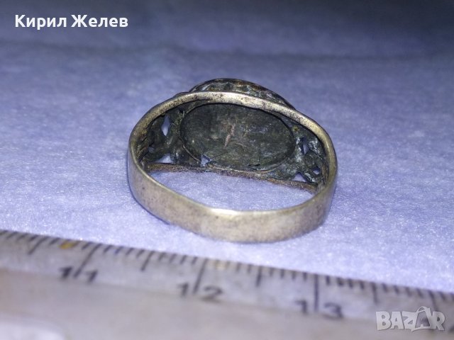 СТАРИНЕН ЕМАЙЛИРАН ОСМАНСКИ СРЕБЪРЕН ПРЪСТЕН СРЕБРО 925 със СУЛТАНСКА ТУГРА РЪЧНА ИЗРАБОТКА 40619, снимка 10 - Антикварни и старинни предмети - 42614275