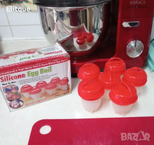Силиконови формички за варене на яйца без черупка – комплект 6 броя, снимка 3 - Форми - 53398201