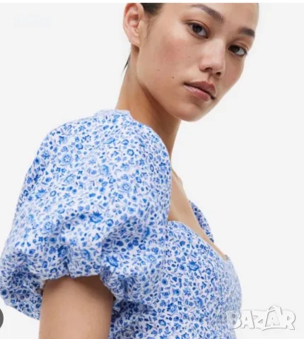 Рокля H&M От лен и памук, снимка 4 - Рокли - 56011940