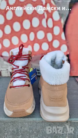 Английски дамски оригинални боти Skechers,естествена кожа , снимка 9 - Дамски боти - 48473298