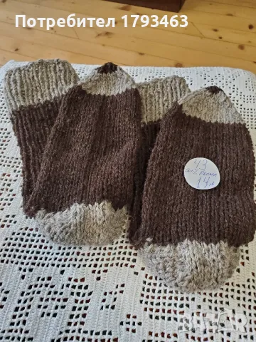 Ръчно плетени мъжки чорапи от вълна, размер 43, снимка 1