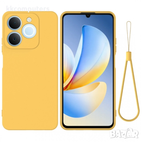 Realme Note 70T / Realme C71 Силиконов калъф с Протектор и Връзка за Ръка - Удароустойчив с Повдигна, снимка 3 - Калъфи, кейсове - 52121060