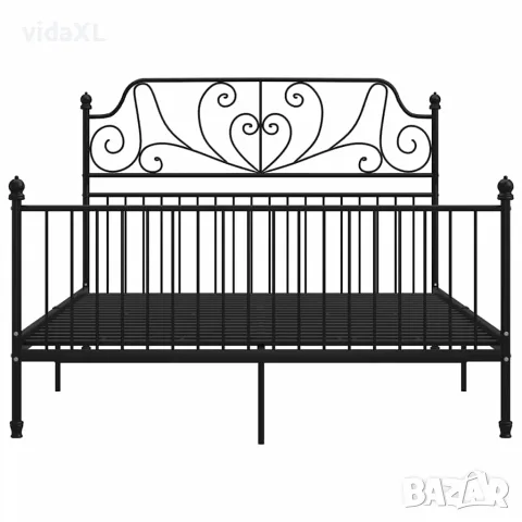 vidaXL Рамка за легло, черна, метал, 140x200 cм, снимка 3 - Спални и легла - 56146782