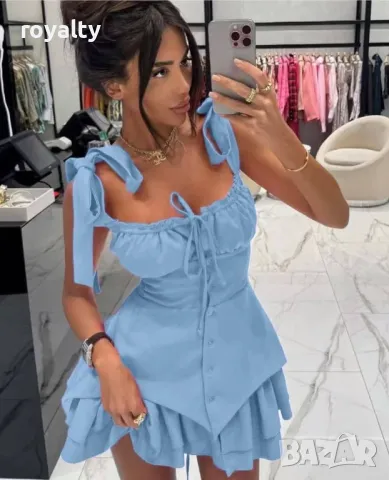 Синя дамска рокля , снимка 2 - Рокли - 50412569