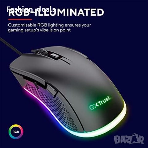 Нова Trust Gaming Геймърска мишка 2,1м. USB кабел 6 програмируеми бутона, снимка 10 - Клавиатури и мишки - 41732398