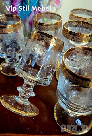 Италиански чаши за ракия Murano Medici , снимка 2 - Сервизи - 56208458