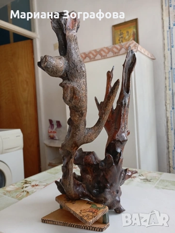 Авторски скулптури, Абстрактна пластика от дърво - 3 бр., ръчна изработка 1987 г., уникати, снимка 13 - Антикварни и старинни предмети - 47720845