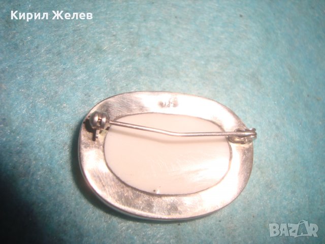 СТАРА СРЕБЪРНА БРОШКА с РЪЧНО РИСУВАН КОСТЕН ПОРЦЕЛАН СРЕБРО 925 МАЙСТОРСКИ БИЖУТЕРИЕН УНИКАТ 25370, снимка 16 - Антикварни и старинни предмети - 34852703