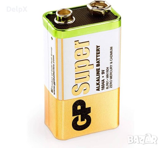 Алкална батерия GP, 9VDC, 6LF22, MN1604, снимка 1