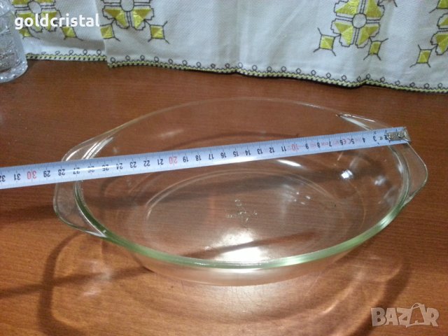 Огнеупорна стъклена тава , снимка 3 - Антикварни и старинни предмети - 44465636