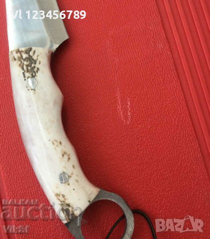 Чудесен ръчно направен нож,чирени еленов рог 120х245-Турция, снимка 2 - Ножове - 39553182