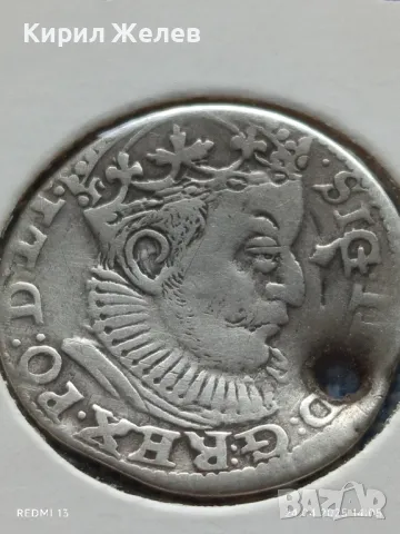 Сребърна монета 3 гроша 1589г. Сигизмунд трети Херцогство Ливония 28461, снимка 3 - Нумизматика и бонистика - 50020689