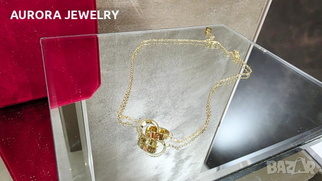 CARTIER Love Gold Pendant Дамско Колие, снимка 2 - Колиета, медальони, синджири - 52972407