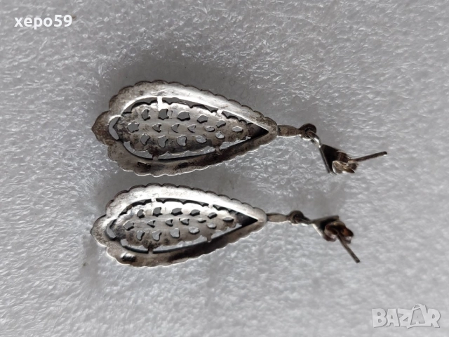 Прекрасни сребърни филигранни обеци с маркезити.Сребро проа 925, снимка 5 - Обеци - 52470314