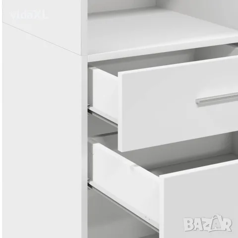 vidaXL Висок шкаф, бял, 30x42,5x124 см, инженерно дърво, снимка 8 - Бюфети - 56148180