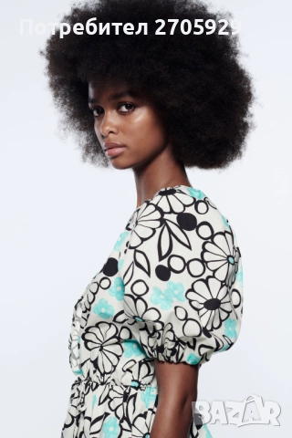 Нова флорална рокля Zara, размер М, снимка 4 - Рокли - 51532186