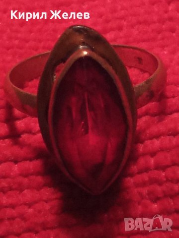 СТАР МЕДЕН ПОЗЛАТЕН ПРЪСТЕН с ЮВЕЛИРНО ФАСЕТИРАН ГРАНАТ АРТ ДЕКО УНИКАТ МАЙСТОРСКИ 21657, снимка 17 - Антикварни и старинни предмети - 32552903