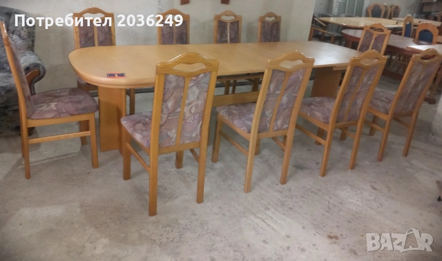 Комплект масивна разтегателна маса- Автомат с 10 стола и много нива на разтягане, снимка 4 - Маси - 52433425