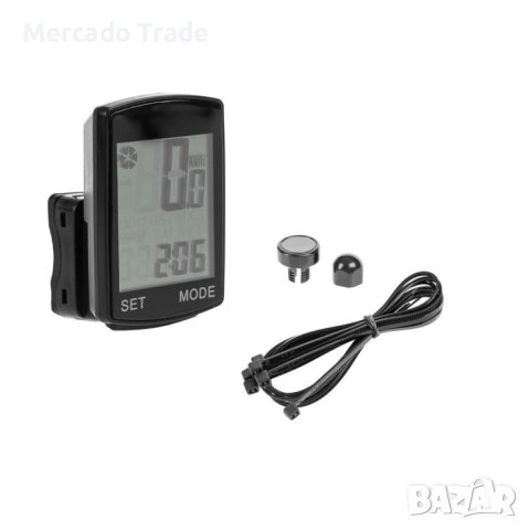 Безжичен скоростомер Mercado Trade,  За велосипед, Водоустойчив, 14 функции, Черен, снимка 2 - Аксесоари за велосипеди - 41309069