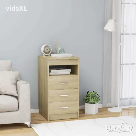 vidaXL Шкаф с чекмеджета, сонома дъб, 40x50x76 см, инженерна дървесина, снимка 2 - Шкафове - 56147753