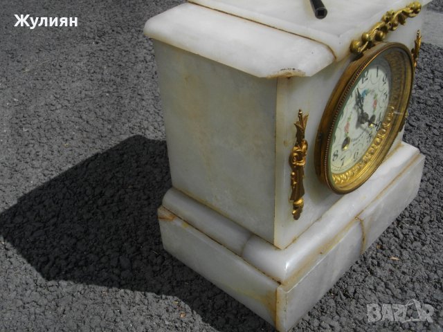 СТАР МРАМОРЕН КАМИНЕН ЧАСОВНИК, снимка 4 - Антикварни и старинни предмети - 41972672