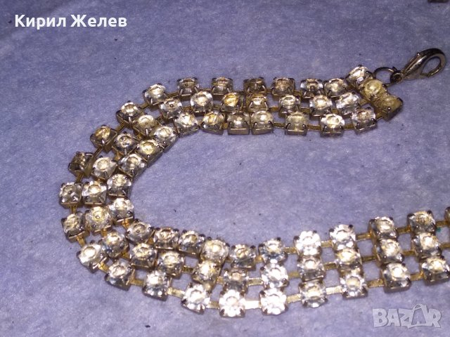 НЕЖНО ПОСРЕБРЕНО КРИСТАЛНО РЕТРО АРТ КОЛИЕ ТИП ЧОКЪР 38605, снимка 6 - Колиета, медальони, синджири - 41682635