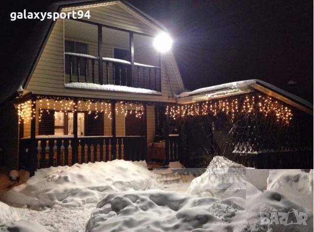 LED Топло бяла Светеща завеса 100метра х 60см с Флаш Ефект Висящи, снимка 4 - Лед осветление - 51645597