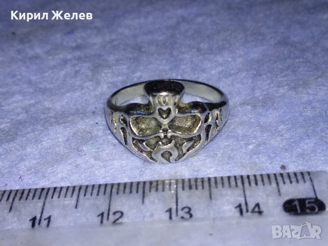 ЕФЕКТЕН ПОСРЕБРЕН НЕОГОТИЧЕСКИ ПРЪСТЕН от НЕРЪЖДАЕМА БЛАГОРОДНА СТОМАНА 17404, снимка 9 - Пръстени - 40567004