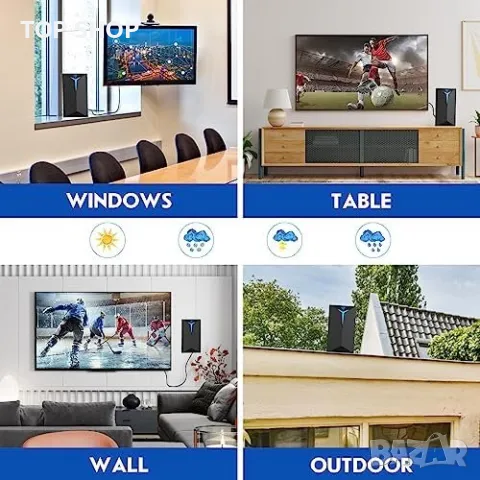 Нова вътрешна телевизионна антена HDTV 4K 1080P Ultra телевизия дом, снимка 5 - Друга електроника - 49658079