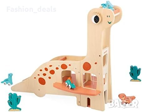 Нова детска дървена играчка Janod J05835 динозавър за бутане Подарък дете Коледa