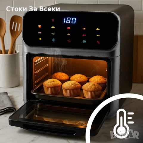 Еър Фрайър Фурна 2-в-1 XXL 8.5L с LED Тъч и 10 Програми, снимка 5 - Фритюрници - 53821140