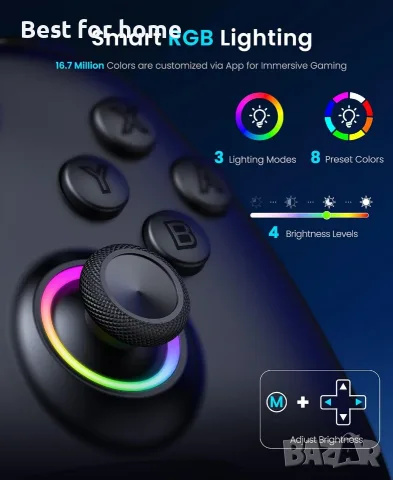 Безжичен контролер за Nintendo Switch/Lite/OLED (модел 2025) с джойстици с ефект на Хол , снимка 3 - Джойстици и геймпадове - 56161512