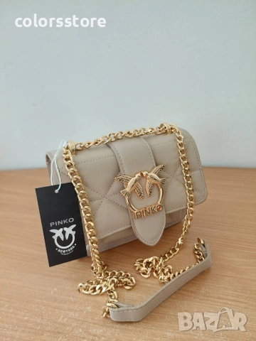 Бежова чанта Пинко/SG377, снимка 3 - Чанти - 53788329